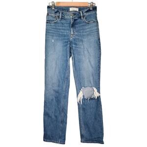 Abercrombie & Fitch Curve Love 90's Straight Low Rise Jeans 0/25R